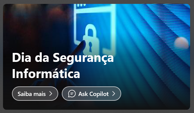 O Windows diz que hoje é o "Dia da Segurança na Informática". Já alterou sua senha hoje?

CC <a href="/sseraphini/">Sibelius Seraphini</a> <a href="/BolhaDevs/">#bolhadev</a> <a href="/BolhaSec/">Bolha Sec</a>
