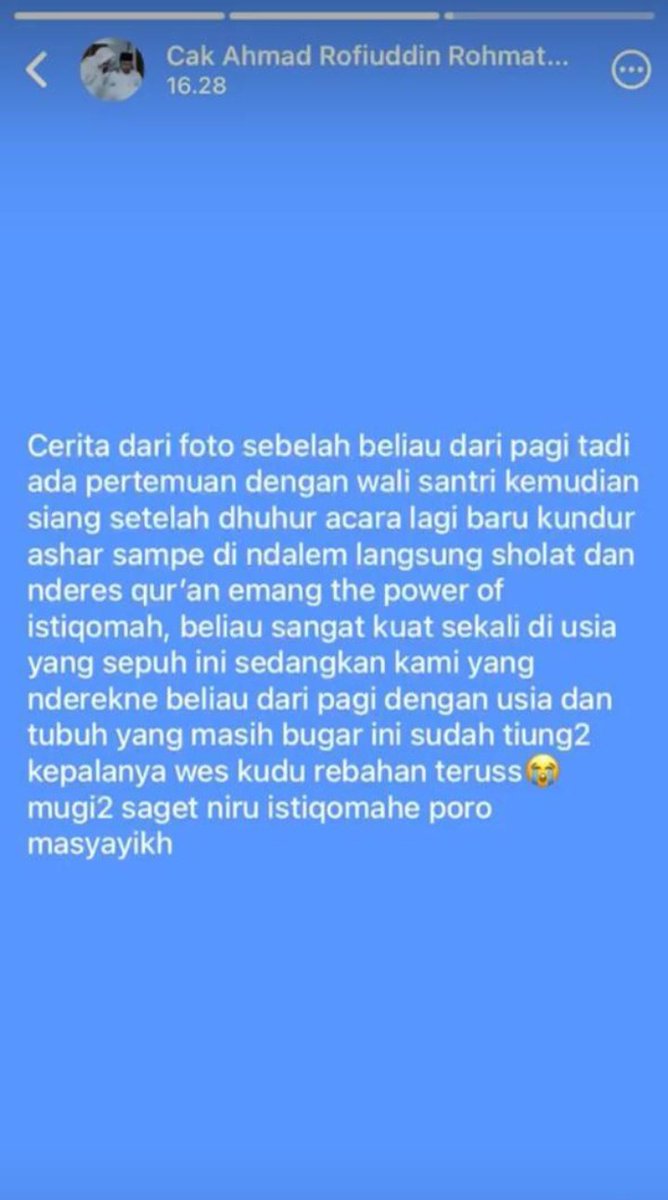 RagilMbeling_'s tweet photo. Simbah KH. M. Anwar Mansyur
Cerita dari cucu beliau.

الإستقامة خير من ألف كرامة https://t.co/V0P2VvPAzM