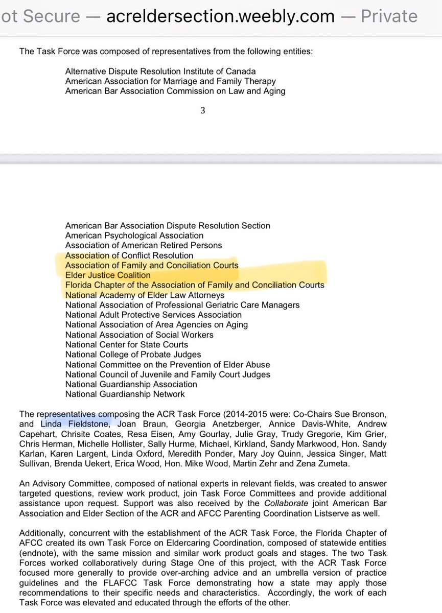 ProtectParents's tweet image. Why does @AFCC (Association of Family and Conciliation Courts) not  talk about their influence and expansion of DV models into elder abuse? #Parentcoordinator #ElderCaringCoordinator