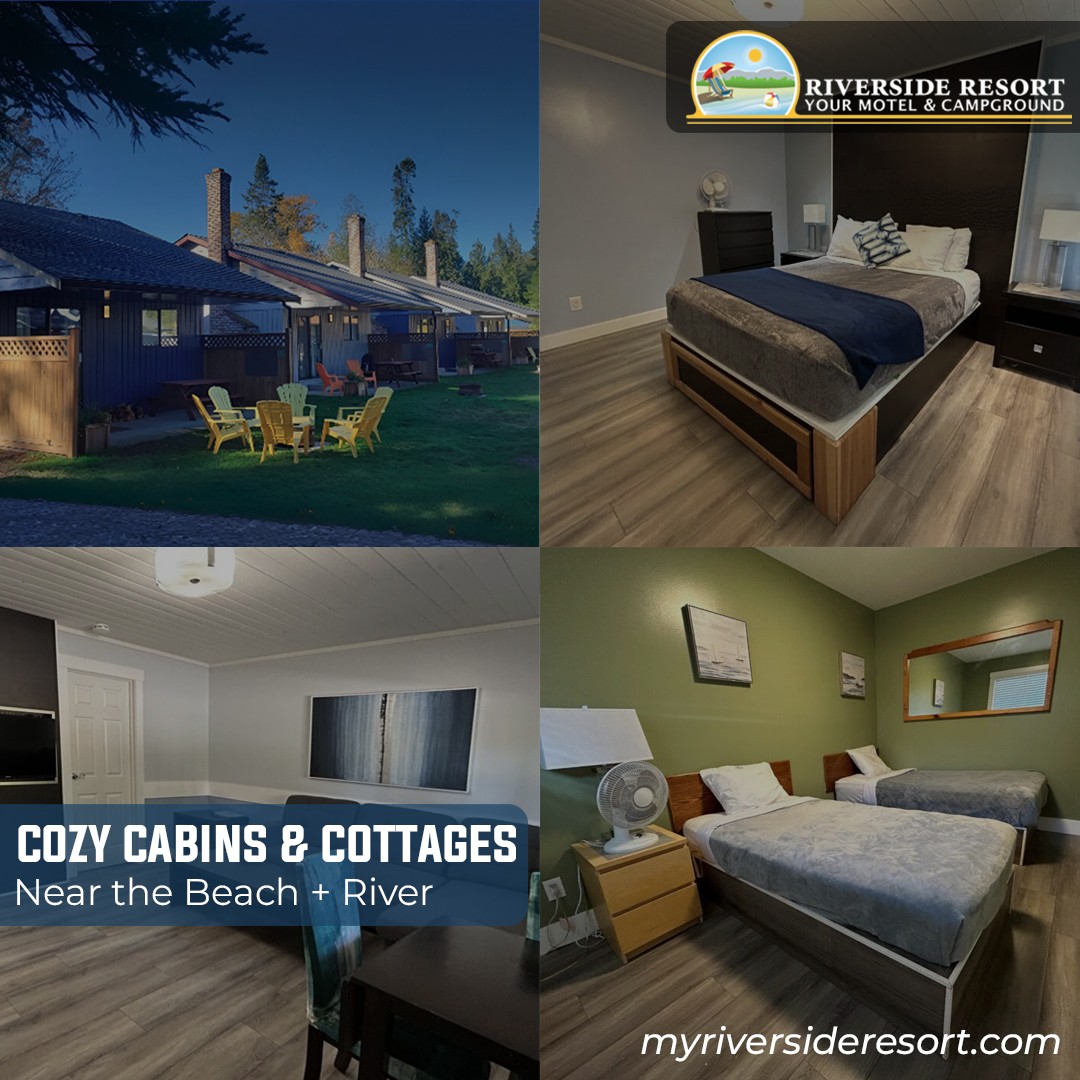 BCMyRiverside's tweet image. Wake up to the sound of nature and unwind in the comfort of our cozy cabins in Qualicum Beach. 

bit.ly/48ruBPr 

#CabinGetaway #QualicumBeach #RiversideResort #VancouverIslandCabins #NatureRetreat #TravelBC #CozyCabins