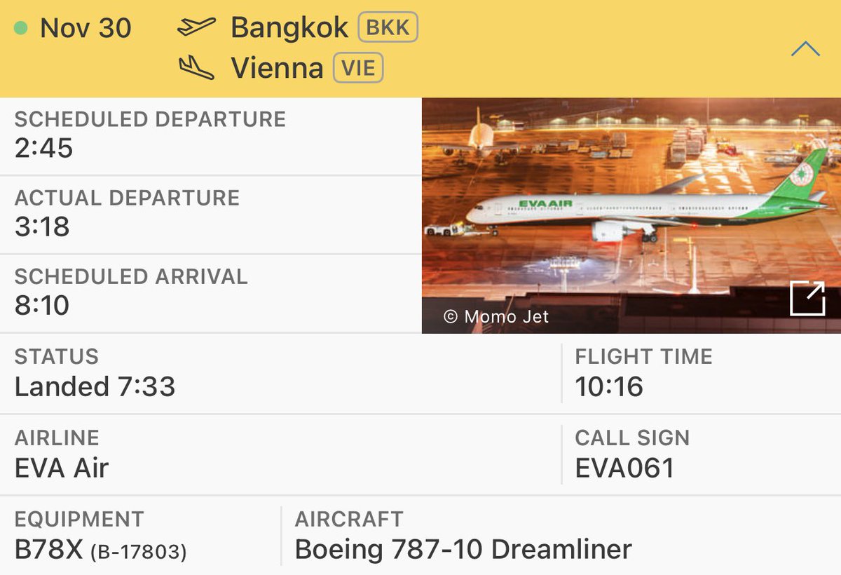 noncost_flight's tweet image. #Flightradar24で妄想搭乗記 No.1567-2
🇹🇭 ✈︎ 🇦🇹
2025.11.30
EVA Airways
BR61
BKK-VIE
B787-10 B-17803

バンコク経由でウィーンに向かいます。バンコクではいったん降機が必要なのか分かりませんが、もしそうだとしたら深夜帯に降ろされるのは辛いですね。