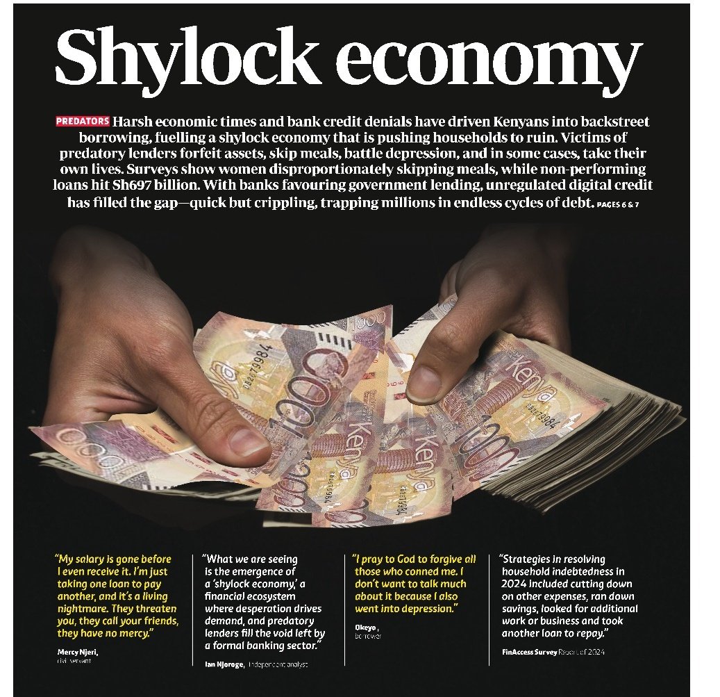 _James041's tweet photo. We've been turned into a Shylock Economy.

An economy where Kenyans have to borrow money to feed themselves.

You get your salary on 5th and by 6th you have nothing because of debts.

Do you know why the economy is dead?

It's because of illegally borrowed debts we are being overtaxed to pay.

We must demand the auditing of public debts.

Debt register must be opened.

We cannot be starving at the expense of a few crooks in government.

#OpenDebtRegister #AuditPublicDebt #RutoMustGo