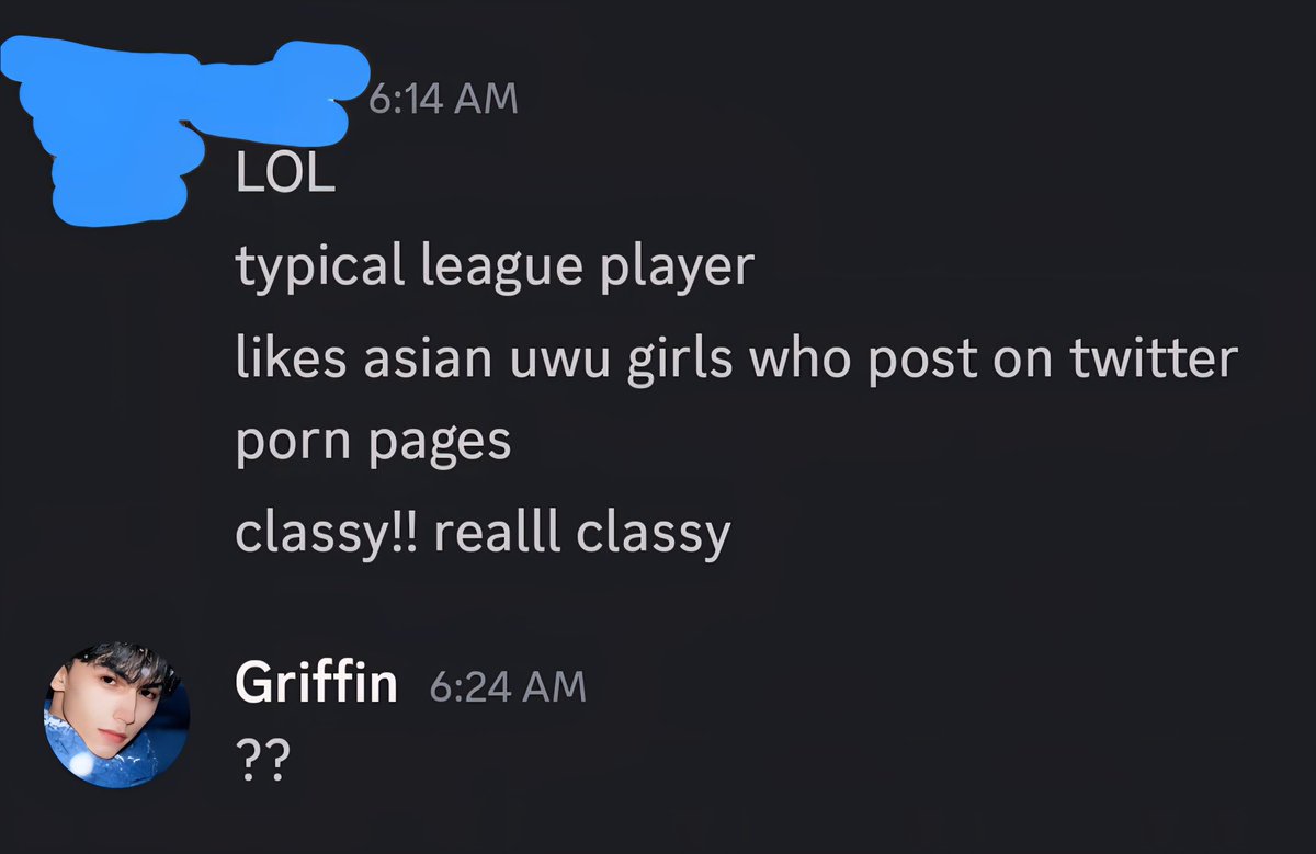 GriffinHQ_'s tweet image. Girl comes in my dms and im trying to be dry cause im not interested since i dont know them at all and they get mad i have a type lmao
