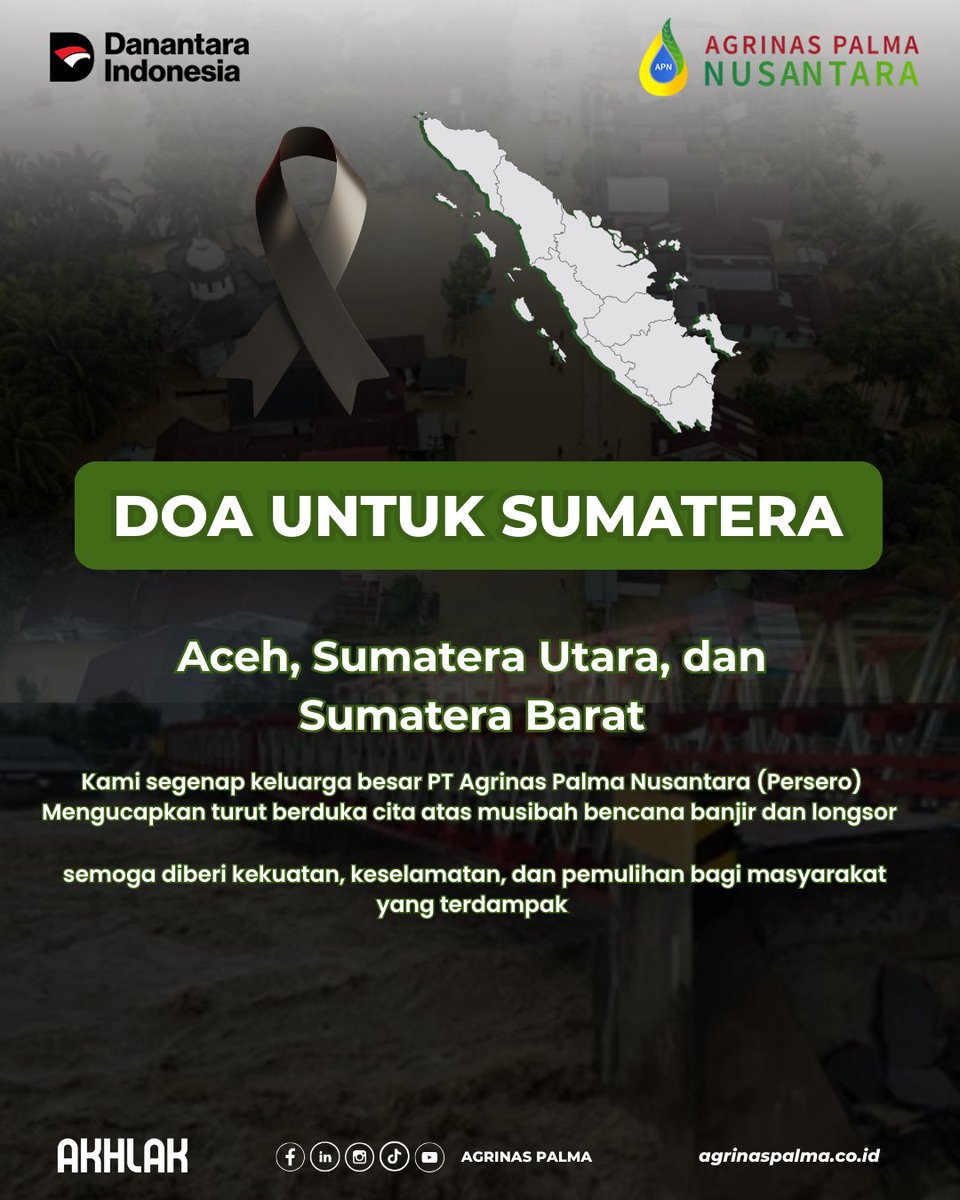Turut Berduka Cita atas Bencana Alam yang terjadi di Aceh, Sumatera Utara , dan Sumatera Barat.

Semoga para korban diberikan kekuatan, keselamatan, dan ketabahan dalam menghadapi musibah ini.
Kami mendoakan agar seluruh wilayah terdampak dapat segera pulih dan bangkit kembali.