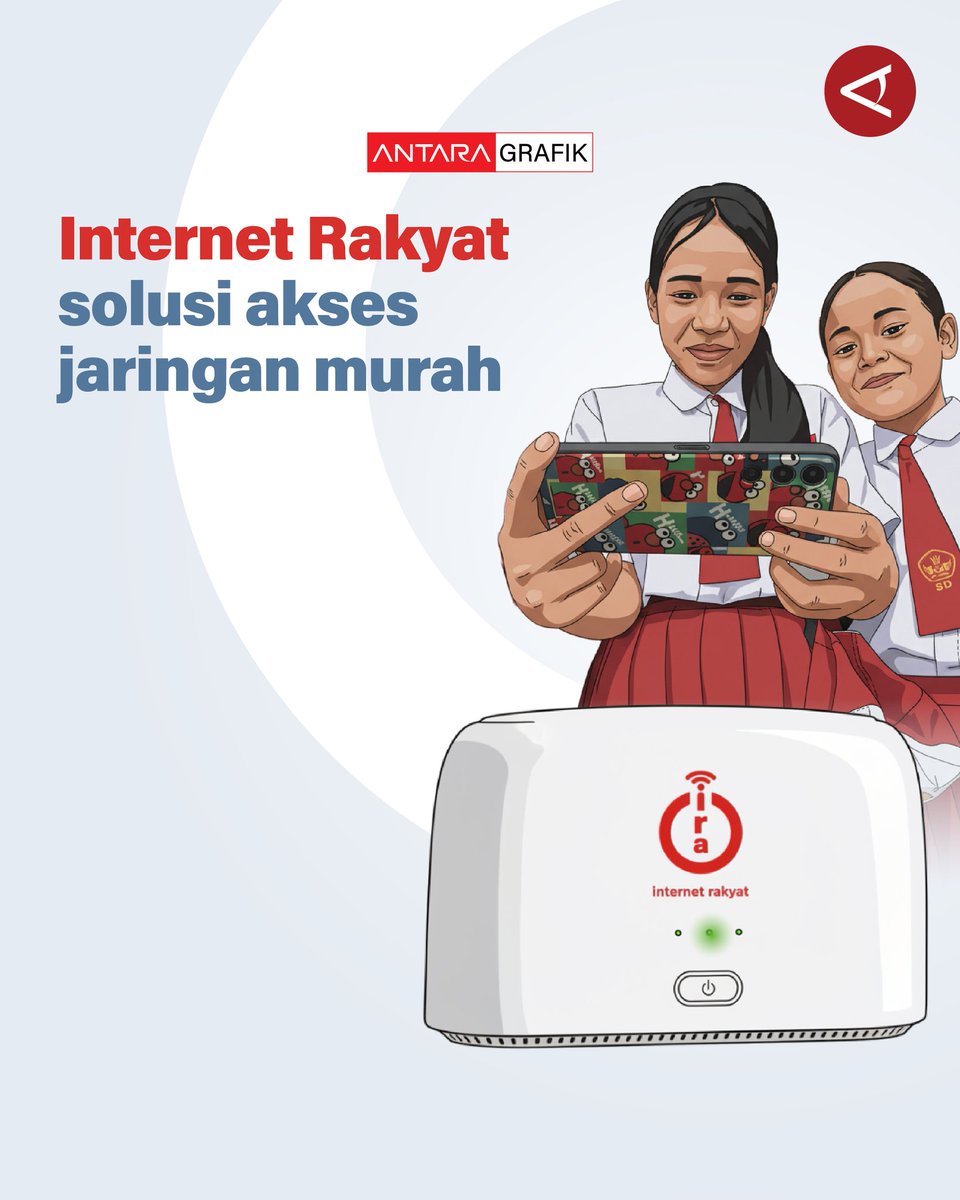 antaranews's tweet image. Program Internet Rakyat merupakan solusi untuk mahalnya biaya akses layanan internet, khususnya di daerah yang masih sulit memperoleh jaringan stabil. Layanan ini membantu pemerataan akses internet di tanah air.

Laman #infografik : 
antaranews.com/infografik/526…