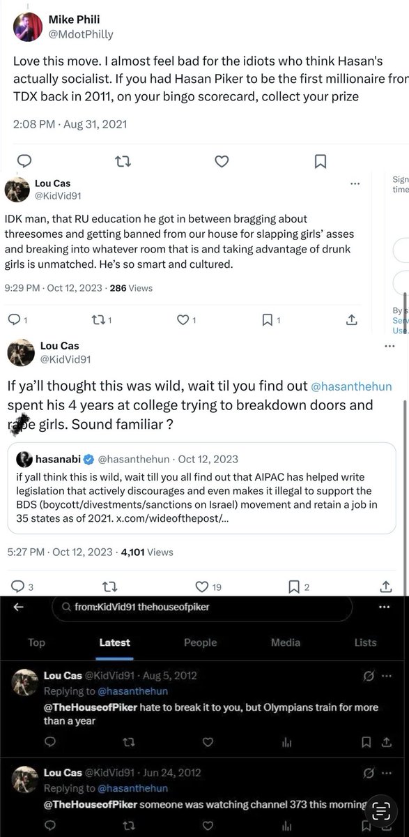 Awk20000's tweet image. Somebody claiming to be a former college classmate of Hasan is going viral on Destiny’s subreddit for calling out Piker’s past

“I went to college w Hasan, here’s what he was really like”

The post accuses Piker &amp;amp; his fraternity of various things

Includes tweets from former…