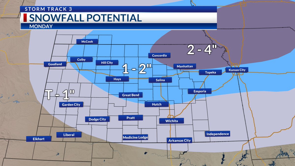 Another round of snow coming up tomorrow! Winter Weather Advisories cover central to northeastern Kansas. Snow begins west before sunrise. Ground temps will be cold enough for this to stick, so expect slippery roads! #kswx <a href="/KSNNews/">KSN News Wichita</a> <a href="/KSNStormTrack3/">KSN Storm Track 3</a>  ksn.com/weather