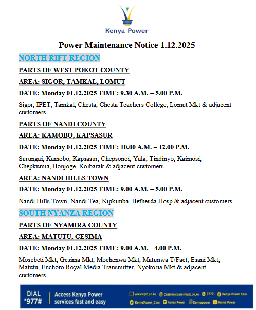 Kenya Power tweet media