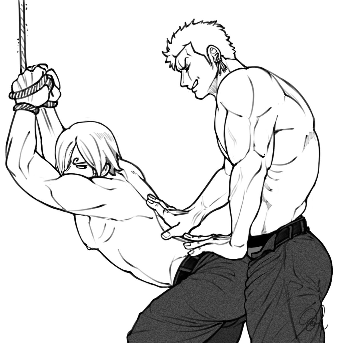 Dry humping🖍️
When Zoro tells Sanji to bend over for backshots, and Sanji actually listens. 💚💛

#zosan #ゾロサン #Zoro #sanji