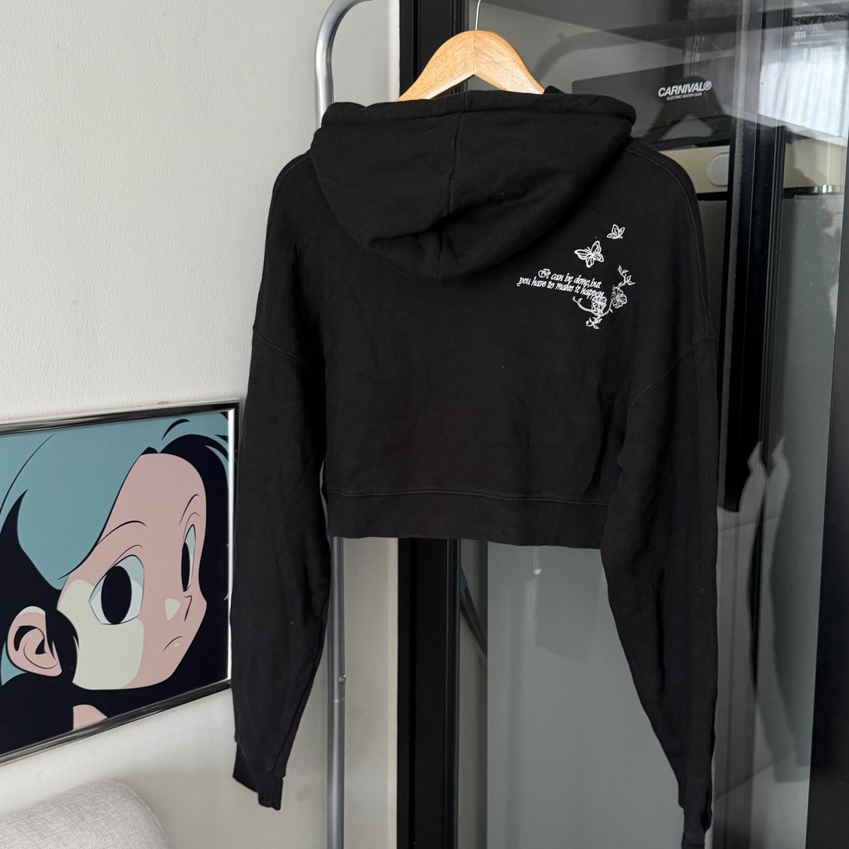 studio_doublep's tweet image. Compàgno hoodie CPGN ทรงครอปสีดำเข้มปักหน้าหลังเชือกเดิมอยู่ครบ

 ✿ สภาพโดยรวม 10/10

 ✿  อก : 46 ยาว : 16

 ✿ ราคา 280.- ส่งฟรี