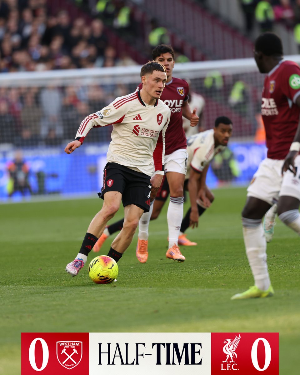 LFC's tweet image. Level at the break ⏸️ #WHULIV