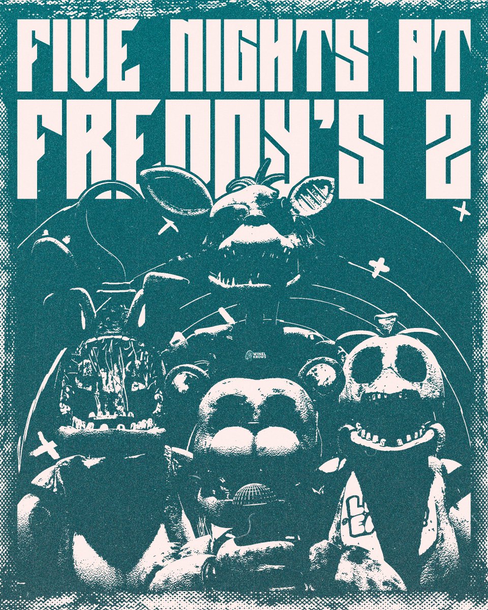 Winelkrows's tweet image. Poster of the Withereds animatronics from the Five Nights at Freddy&apos;s 2 movie!
