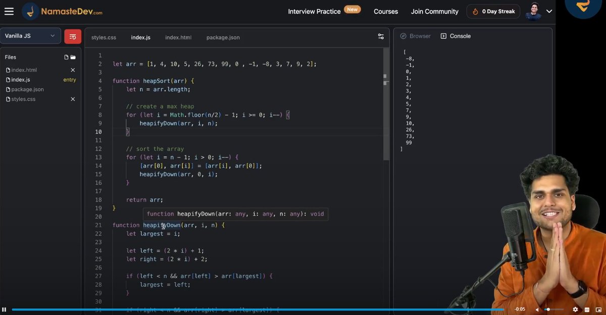 Zaryab_005's tweet image. Day 90 of DSA 🚀

Today I learned how to write the Heap Sort algorithm!

Slowly leveling up my problem-solving and getting more comfortable with data structures.

One day at a time, but the progress feels real. 🔥💻

#100DaysOfCode #DSA #Heaps #CodingJourney