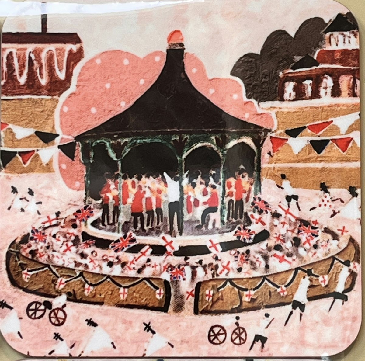 Wigan artist David Barrow has immortalised some of our work in his own distinctive style - available as paintings, posters, and cards - we were rather taken with his Park Collection of coasters - including his view of the bandstand being put to good use!  Christmas is coming!!