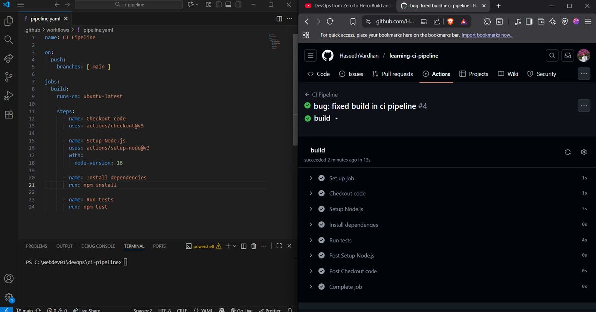 haseethvardhan's tweet image. Starting Devops from today!!!

Learning CI/CD pipelines and Github actions