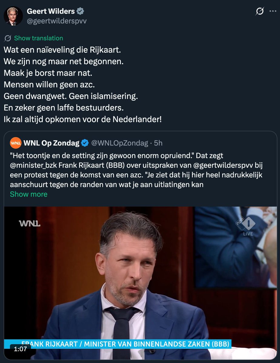 eijlander's tweet image. Mensen willen geen #haatzaaier, willen geen #opruier, willen geen #opfokker, mensen willen geen #chaos, #anarchie of #fascisme. Mensen zijn klaar met de eeuwig boze @geertwilderspvv. Mensen willen weer #samen leven. @wnlopzondag.  Wilders is een ongewenste #outcast geworden.