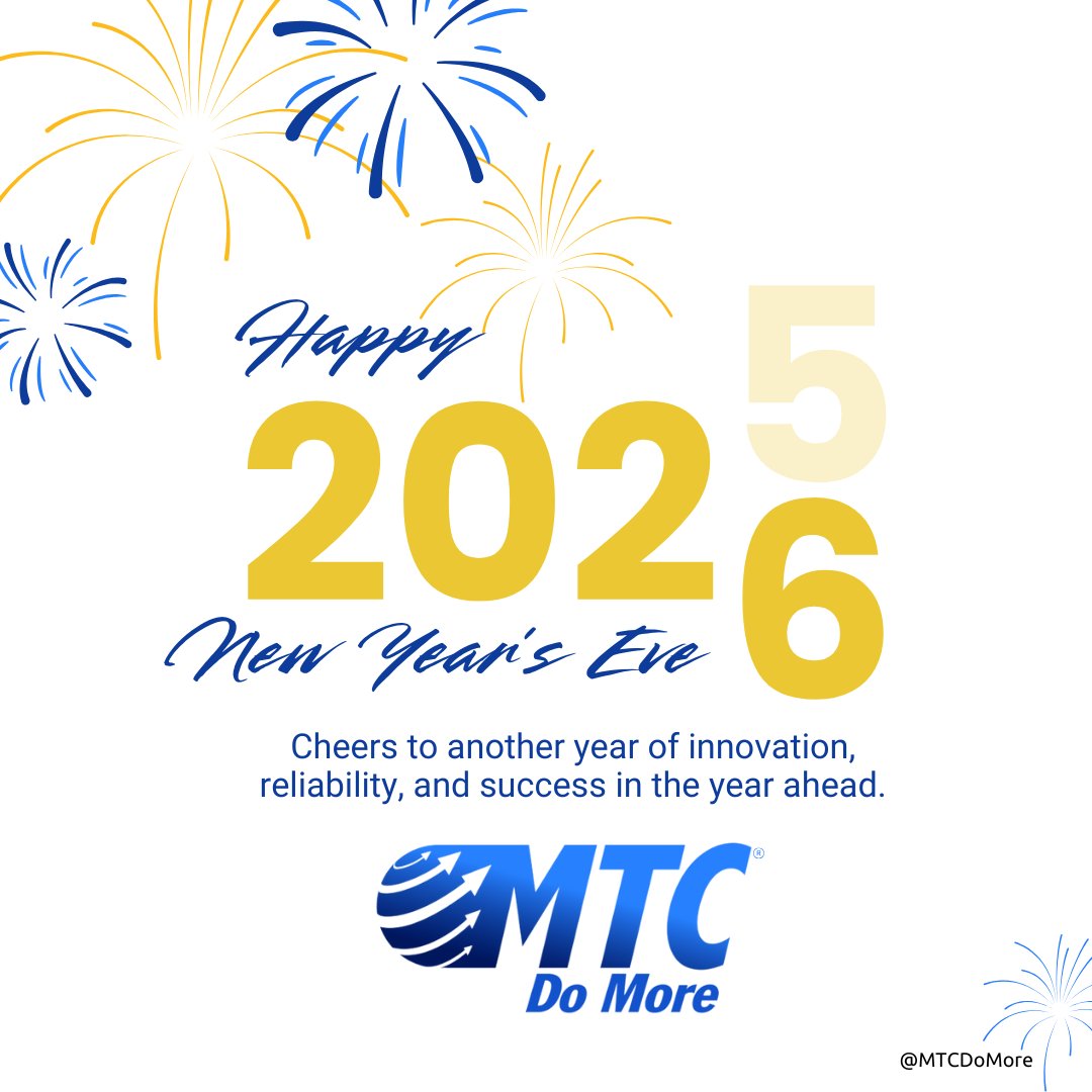 As the clock counts down, we’re looking ahead. Tonight, we celebrate the close of 2025 and the opportunities waiting in 2026. TY to our clients, partners, and team for making this year one of growth and collab. Happy #NewYearsEve from all the Employee Owners of #MTC!
#GoMTC #ESOP