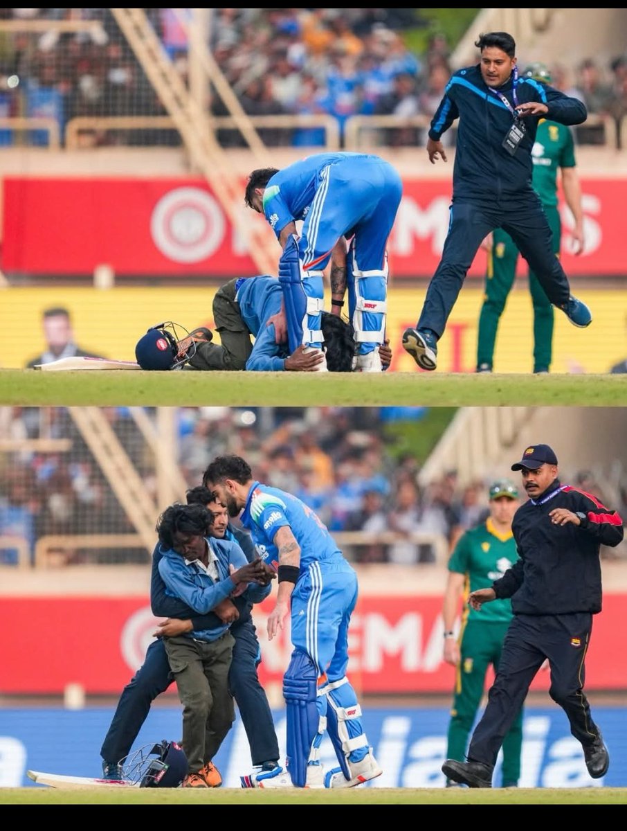 ये युवाओं को क्या हो रहा हैं ?
चलो विराट कोहली को तुम पसंद करते हों उसके फैन हो यहां तक सही है।

लेकिन Virat Kohli के पैर पड़ने के लिए बीच मैच में मैदान में कूद जाना और सुरक्षा कर्मियों के लात और घुसे खाने से आखिर क्या हासिल हुआ ?

#INDvsSA
#INDvSA #ViratKohli