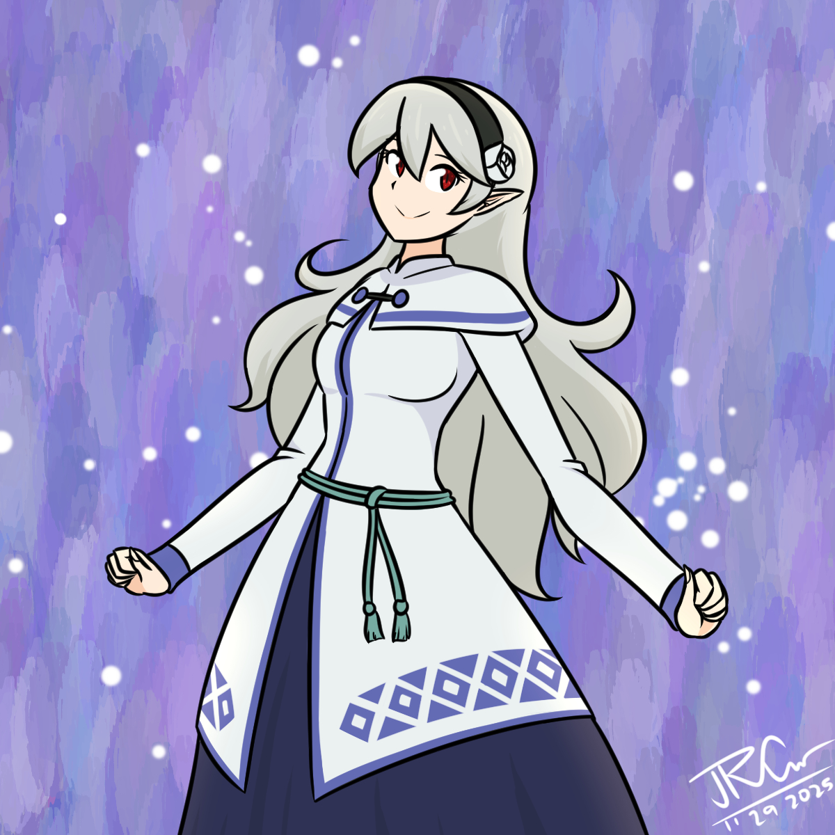 JDAlbum's tweet photo. Art for @jdrider02 of Corrin in the winter star robe (source) #November #Day29 2025 #FireEmblem #FireEmblemFates #FE14 #FireEmblemHeroes #FEH #Corrin #FCorrin #jdarts #bean https://t.co/vCJXsSmAkO https://t.co/p8BPhzqBPj