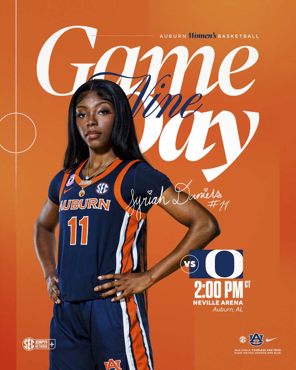 AuburnWBB's tweet image. A battle of unbeaten&apos;s at our house. 

vs Oregon 🦆 
📻: tr.ee/ausportsnetwork
📊: tr.ee/statsAU
📺: tr.ee/watchESPN

#WarEagle