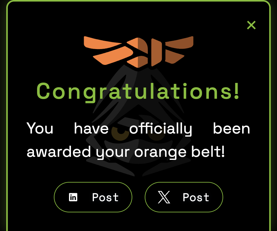 jbelkerf's tweet photo. Level Up! @pwncollege  Orange Belt Achieved 🟧 🥋🍊
i will post what i leaned in threads.
thanks to https://t.co/z8IyL6peei for the great content.
here is my #pwn.college profile https://t.co/d8kndnnA8q
#CyberSecurity   #BinaryExploitation #Python #Hacking #OrangeBelt https://t.co/wM53oQtJID