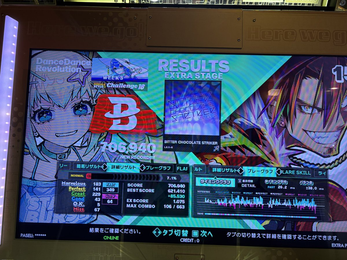 uiks08's tweet image. 弐寺で九段奪還したのとDDRで足18初クリアしたこと
jubeatは特になし！
 #11月の上出来リザルト