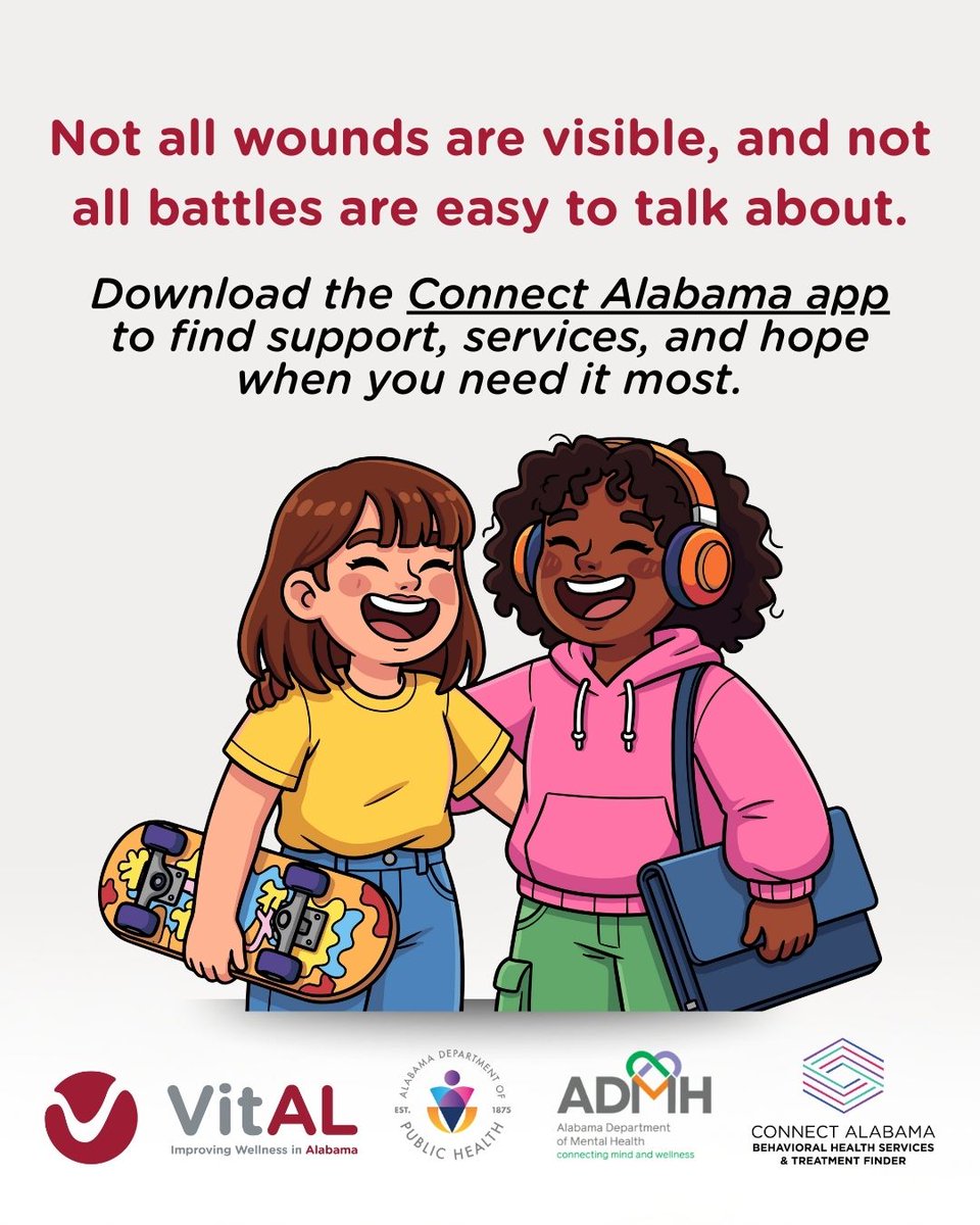 Not all wounds are visible, and not all battles are easy to talk about.

Download the Connect Alabama app to find support, services, and hope when you need it most. #ConnectAlabama #MentalHealthMatters