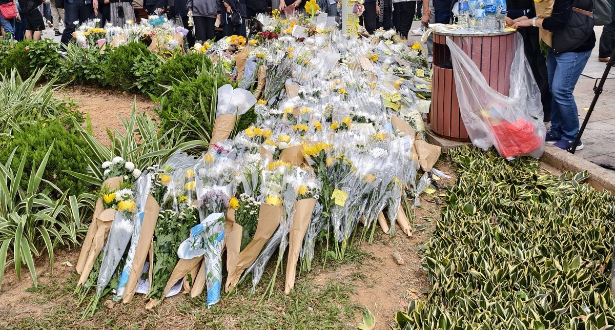 Because of the fire in Tai Po, it really makes me feel bad.
Today, I went to Hong Kong specially to present flowers. 
May the dead rest in peace. 
願遇難者安息，節哀順變
活下來的人也需要破地獄😖看到火災的建築，真的很心疼😭很難受，願天佑大埔🙏🙏🙏
#TaiPo #TaiPoFire #HongKongFire