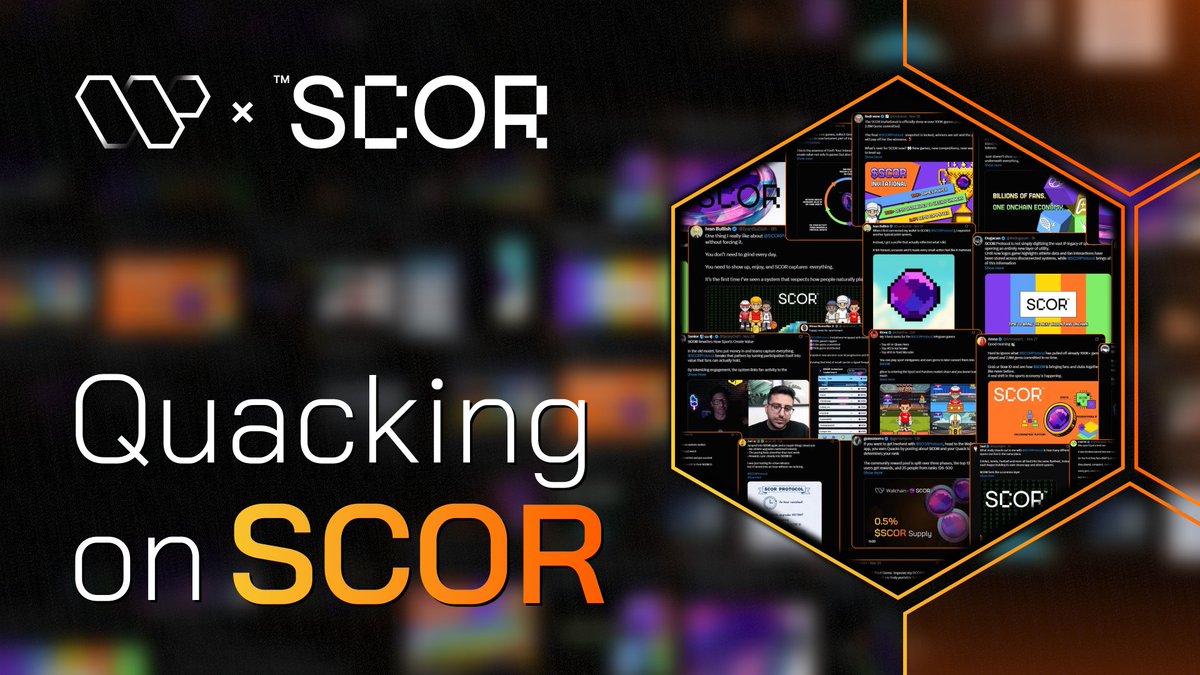 SCORProtocol's tweet image. Yet another week of creators showing up to push the next era of fandom forward.

The SCOR Wallchain Mindshare Leaderboard is not slowing down.

Quacking on $SCOR. 🦆