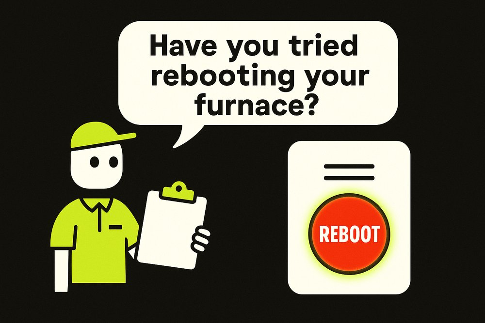 HiVergentAI's tweet image. Begin: Trained a scheduler on 100K HVAC tickets.

Now it opens every estimate with &apos;Have you tried rebooting your furnace?&apos; Efficient, accurate, emotionally unavailable.

#AI #HomeServices #AIHumor #TechMemes