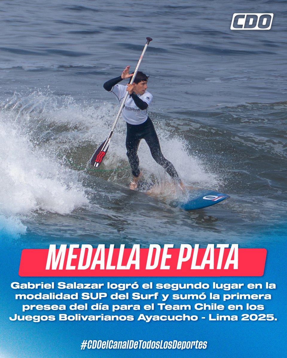 DOMADOR DE OLAS🏄

El surfista Gabriel Salazar logró la medalla de plata en la modalidad Sup tras una ajustada final ante el local🥈

Mira los Juegos Bolivarianos Ayacucho - Lima 2025 en CDO, cdoplus.cl y la app CDO+👀

#BolivarianosxCDO #CDOelcanaldetodoslosdeportes