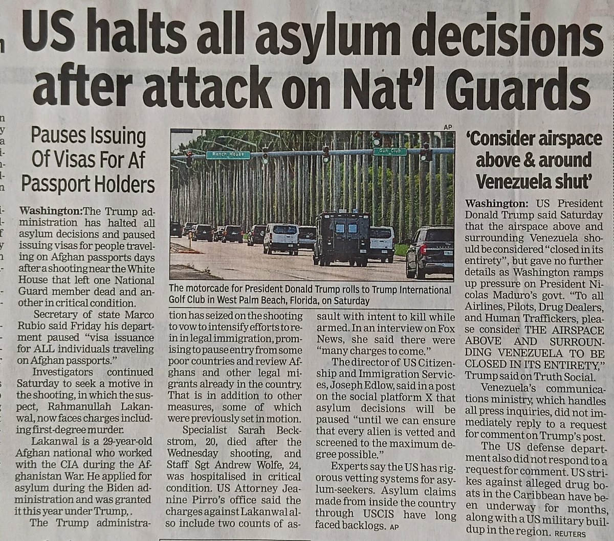 AdvocateIndian's tweet image. US halts all Asylum decisions after attack on national guards | Times of India 30/11/2025 #asylum #asylumsystem #asylumseekers #Afghanistan @TOLOnews @TOLONewsEnglish #immigration #Immigrants #illegalimmigration @BreitbartNews @RightWingNews @rifttv @OANN @CBSNews @FoxNews @smh