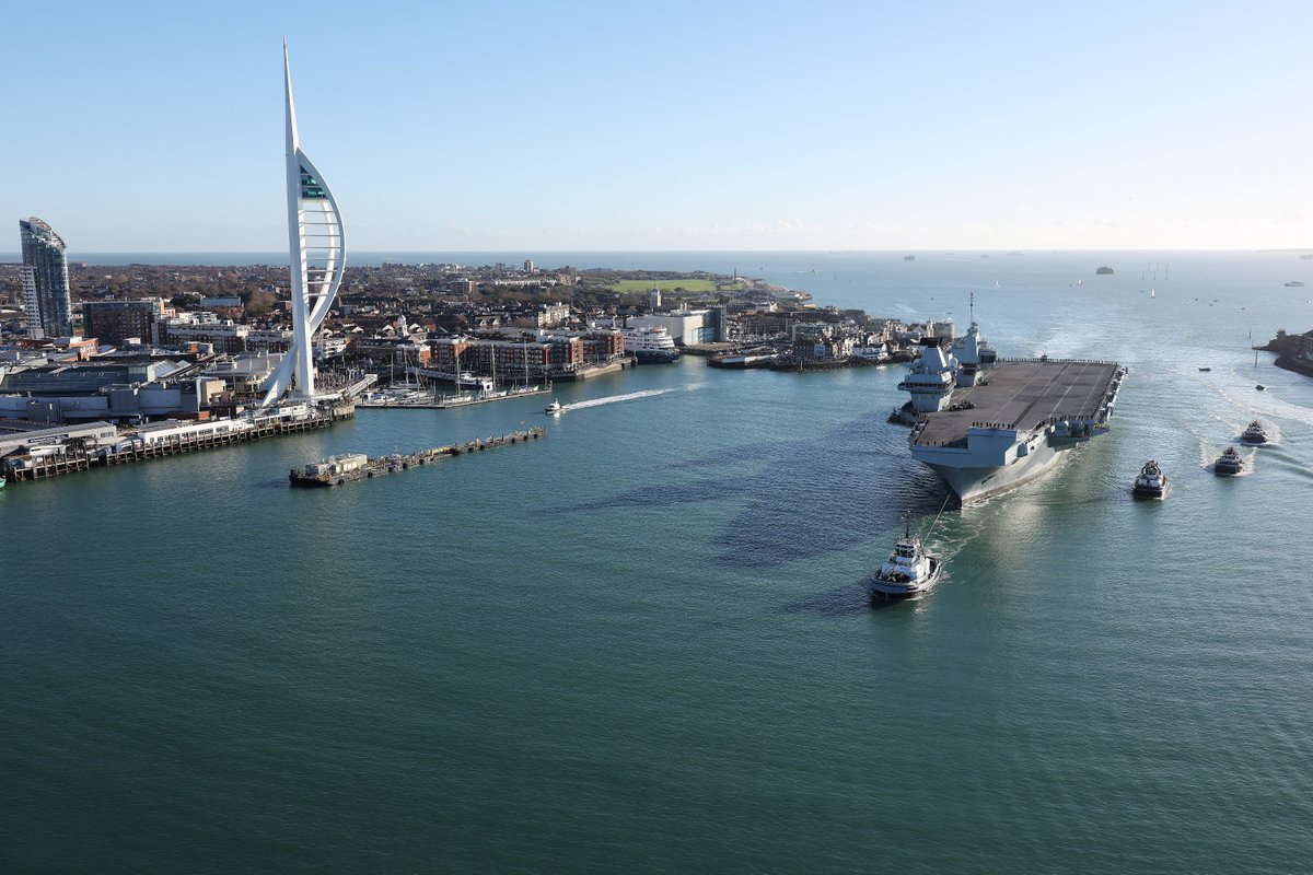 Britain’s flagship returns. 🇬🇧🌍

Leading the Carrier Strike Group, HMS Prince of Wales comes home to Portsmouth after a fully operational deployment as far east as Japan and Australia.
