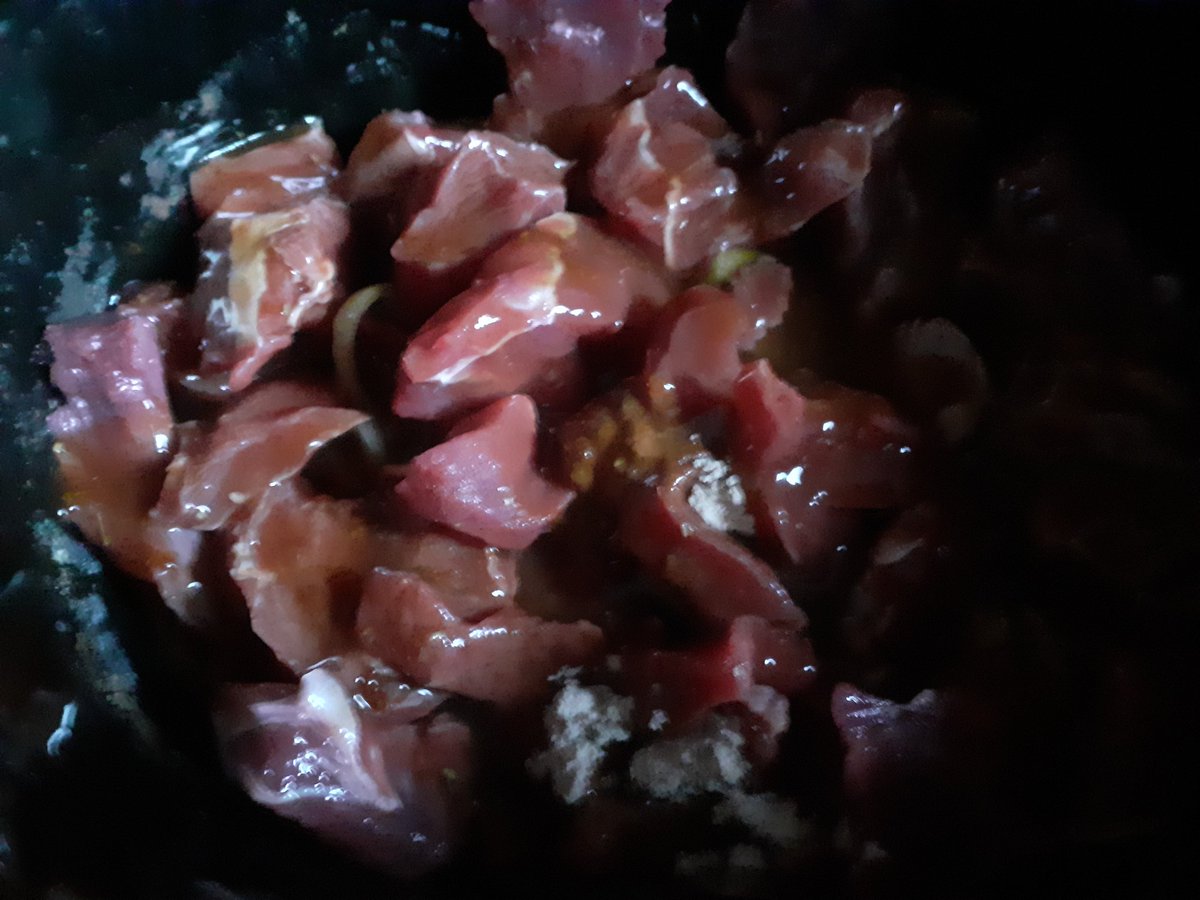 Whats cooking? A load of raw beef swede leeks and garlic chucked in ..sorry i cant do a Gordon Ramsey but 5 hours later i will add dumplings ..n show later x