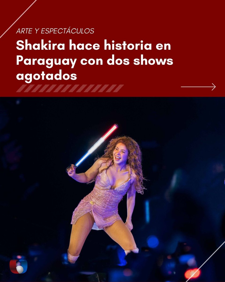 Unicanal's tweet photo. ¡UN RÉCORD PARA PARAGUAY! 🇵🇾🎉

🤩✨ Shakira recibió a más de 100.000 fanáticos del interior del país y de países vecinos en el Estadio La Nueva Olla, con dos shows inolvidables llenos de emoción. 

Con diez bailarines y múltiples cambios de vestuario, la colombiana batió un récord en Paraguay, convirtiéndose en el concierto más grande de la historia del país. 🏟️✨

#Unicanal

#Shakira #Paraguay #Show