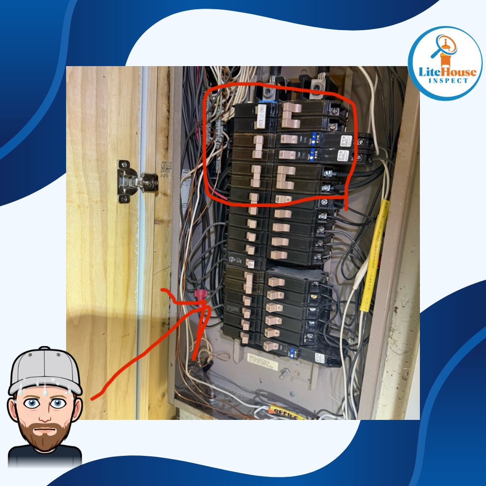 InspectLite's tweet photo. When your split-bus panel didn’t get the memo that six means six. ⚡🤨
Code says up to six disconnects… this one said, ‘Let’s do seven for luck.’ 🍀😅
#whosyourinspector #homeinspection #cincinnatirealestate #daytonrealestate https://t.co/eCxXPwXFZn