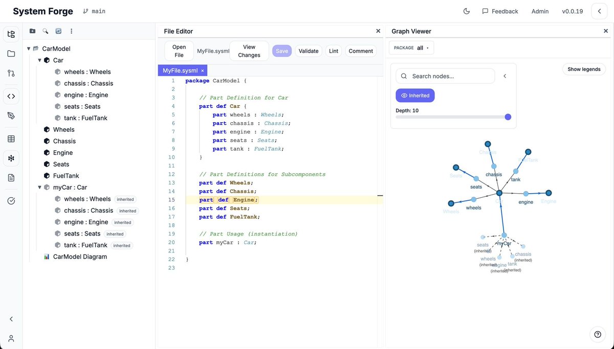 cauenapier's tweet image. I got a surprising amount  of positive feedback on the system-modelling project I shared a couple  of months ago. So I couldn&apos;t let it go and kept building it.

Today I&apos;m officially releasing System Forge at systemforge.app

#sysml #systemsengineering #mbse
