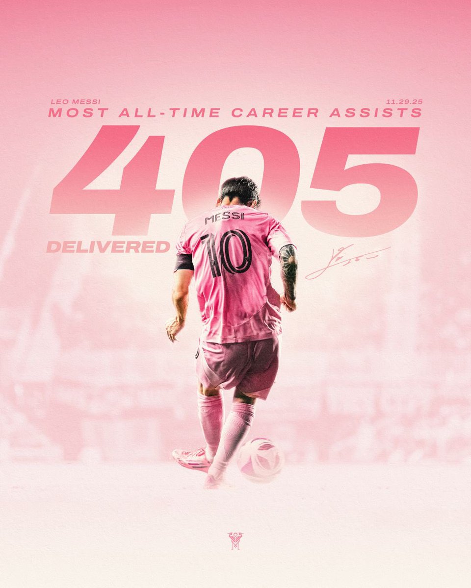 InterMiamiCF's tweet image. Another record broken ✍️🗒️ Simplemente Leo Messi 🎩