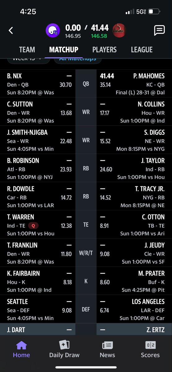 fullnamery's tweet photo. @DaveKluge must win today for playoffs!! Start/sit?? https://t.co/olPzxugUk4