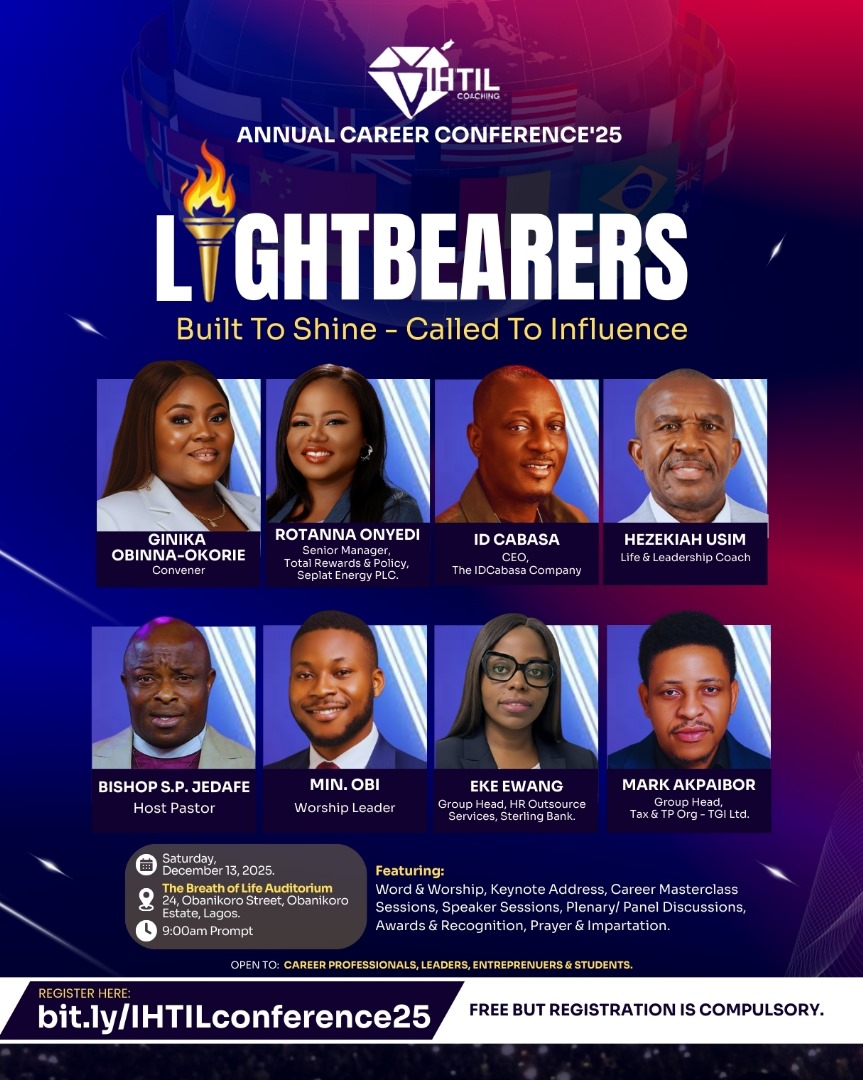 ihtilcoaching1's tweet photo. If genuine, high-impact networking is on your agenda, this is the ONLY ROOM you need to be in.

📍 The Breath of Life Auditorium, Obanikoro, Lagos
📅 Dec 13, 2025
⏰ 9:00am

Limited seats available. 
Tap the link in bio to register. 

#IHTILconference25 #careerconference https://t.co/xDeKcaaWms