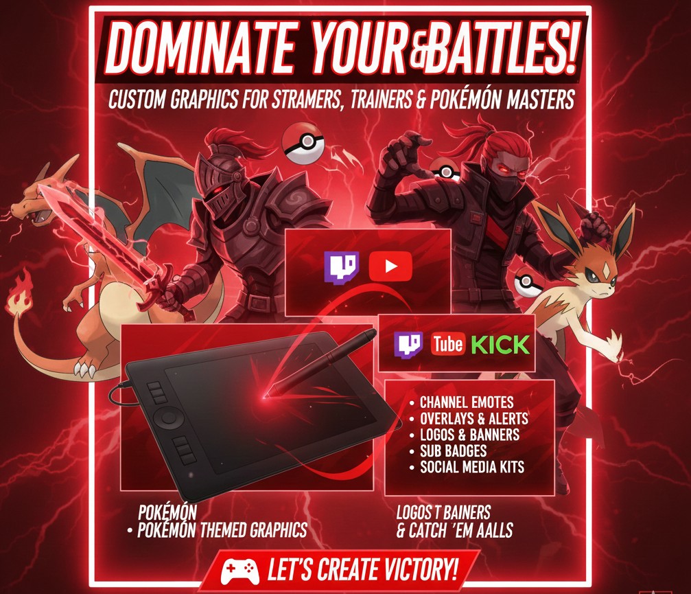 graphic6992's tweet photo. Are you a Pokémon Trainer or a content creator on Twitch, Kick, or YouTube looking for professional graphics?

I design custom assets from starting screens to custom Pokémon-themed overlays for you !
#PokemonCommunity #StreamerLife #GraphicDesign #CommissionsOpen #Twitch https://t.co/mmzEOiva3e
