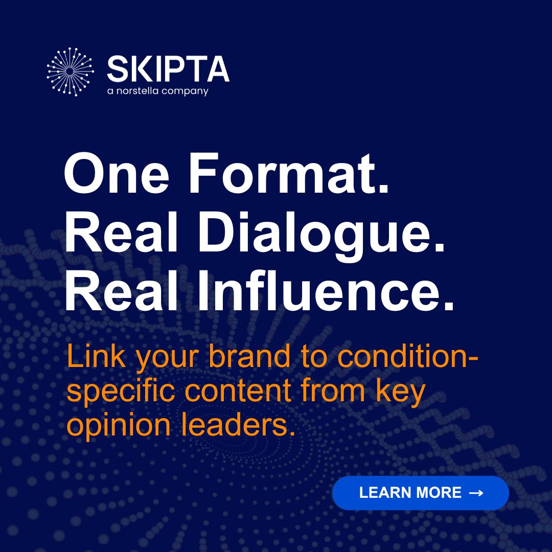 SkiptaTech's tweet photo. One Format. Real Dialogue. Real Influence.

 If your brand content is getting absorbed passively—or worse, overlooked—you’re not alone. That’s where Skipta steps in.

Link your brand to condition-specific content from key opinion leaders with the KOL Q&amp;A. https://t.co/8kLNEYHBlg https://t.co/hvd1iehkbN