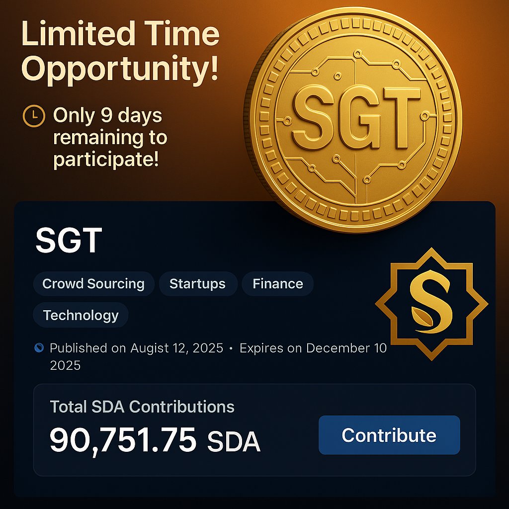 SGT_Official_'s tweet image. 💛 The world’s first faith-aligned digital gold asset!
Bringing together the stability of real gold  and the transparency of blockchain technology.
⏳ Only 09 days left!
🔗 sidrastart.com/project/a7a38f…

⚡ 100% Asset-Backed | Secure | Ethical | Borderless
#SGT #SidraChain #SDA_Update