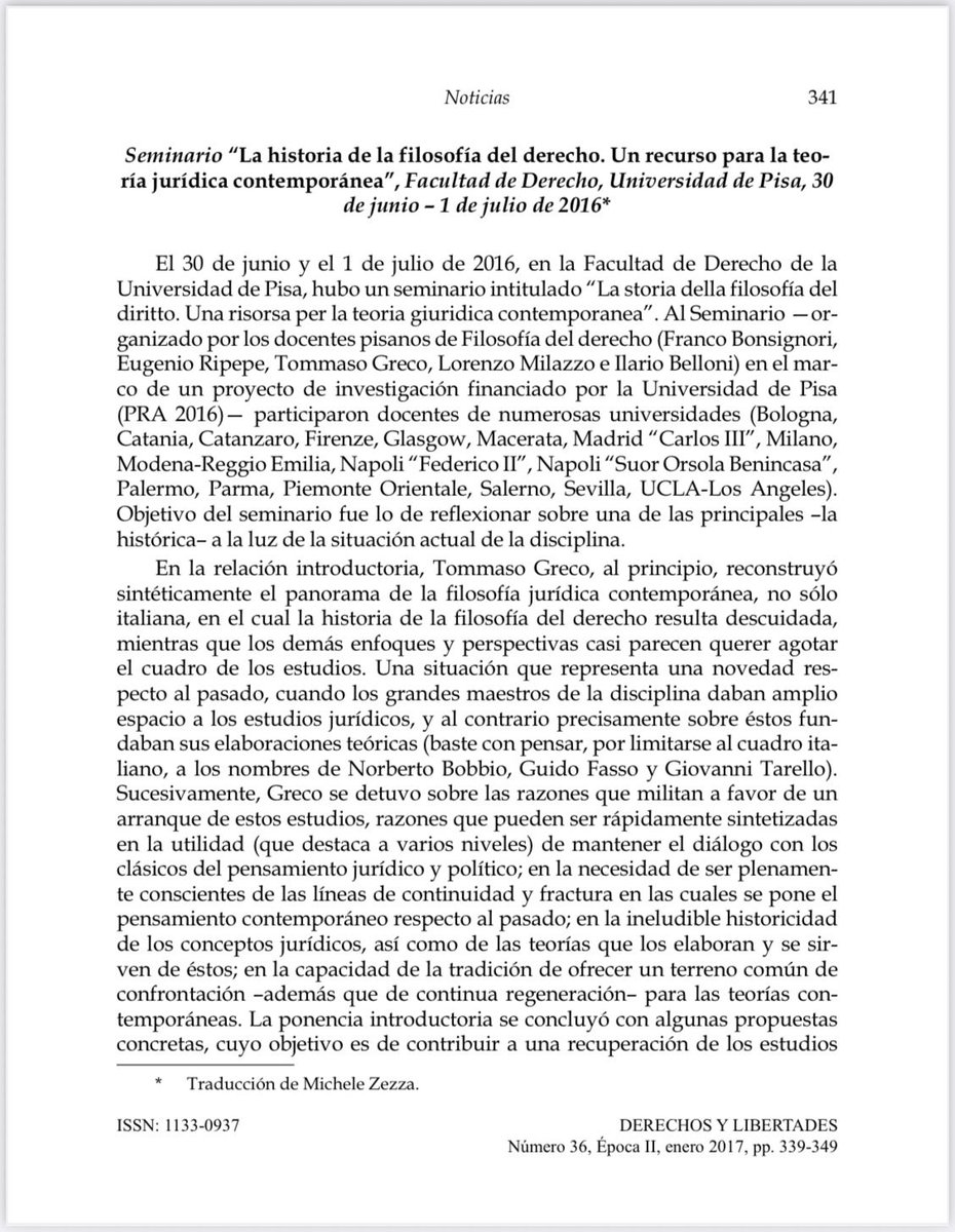 DeryLib's tweet image. 📘 #RevistaDerechosyLibertades Nº 36 (2017) @idhbc_uc3m @uc3m @dykinsonlibros

📣 Hoy en la sección #Noticias 🗞️ Seminario “La historia de la filosofía del derecho”, Universidad de Pisa, 2016 a cargo de @togreco

⬇️ ¡Léelo aquí! ⬇️ #OpenAccess
🔗 hdl.handle.net/10016/26286