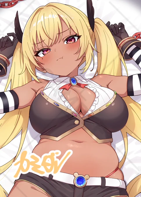 今宵まいるさんのハフバグッズで、 おなかマウスパッドのイラストを描かせていただきました! しっかりとお腹を原作再現したおなかを 是非お手に取ってくれたら幸いです! #今宵まいるハフバ #深層組オフィシャルストア