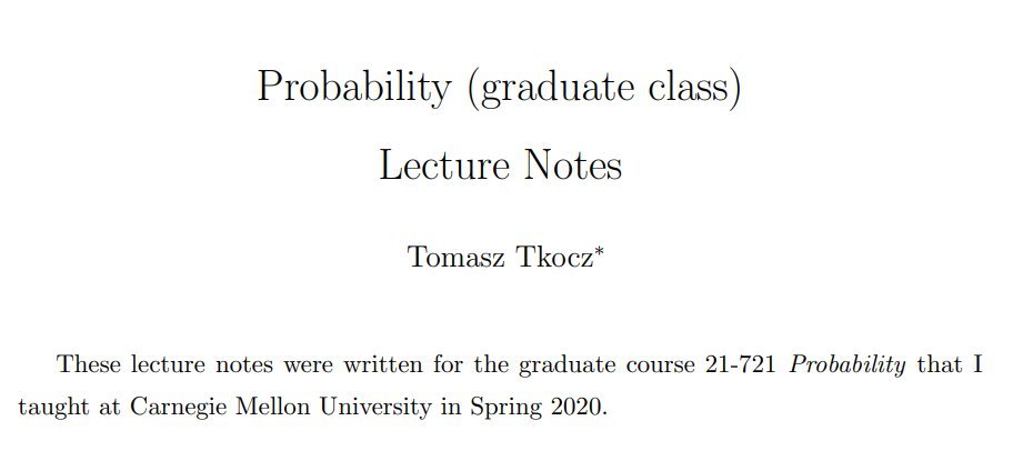 Riazi_Cafe_en's tweet photo. Probability lecture notes
by Tomasz Tkocz

PDF: https://t.co/MHkJKM54kX https://t.co/sfS8dPXSLe