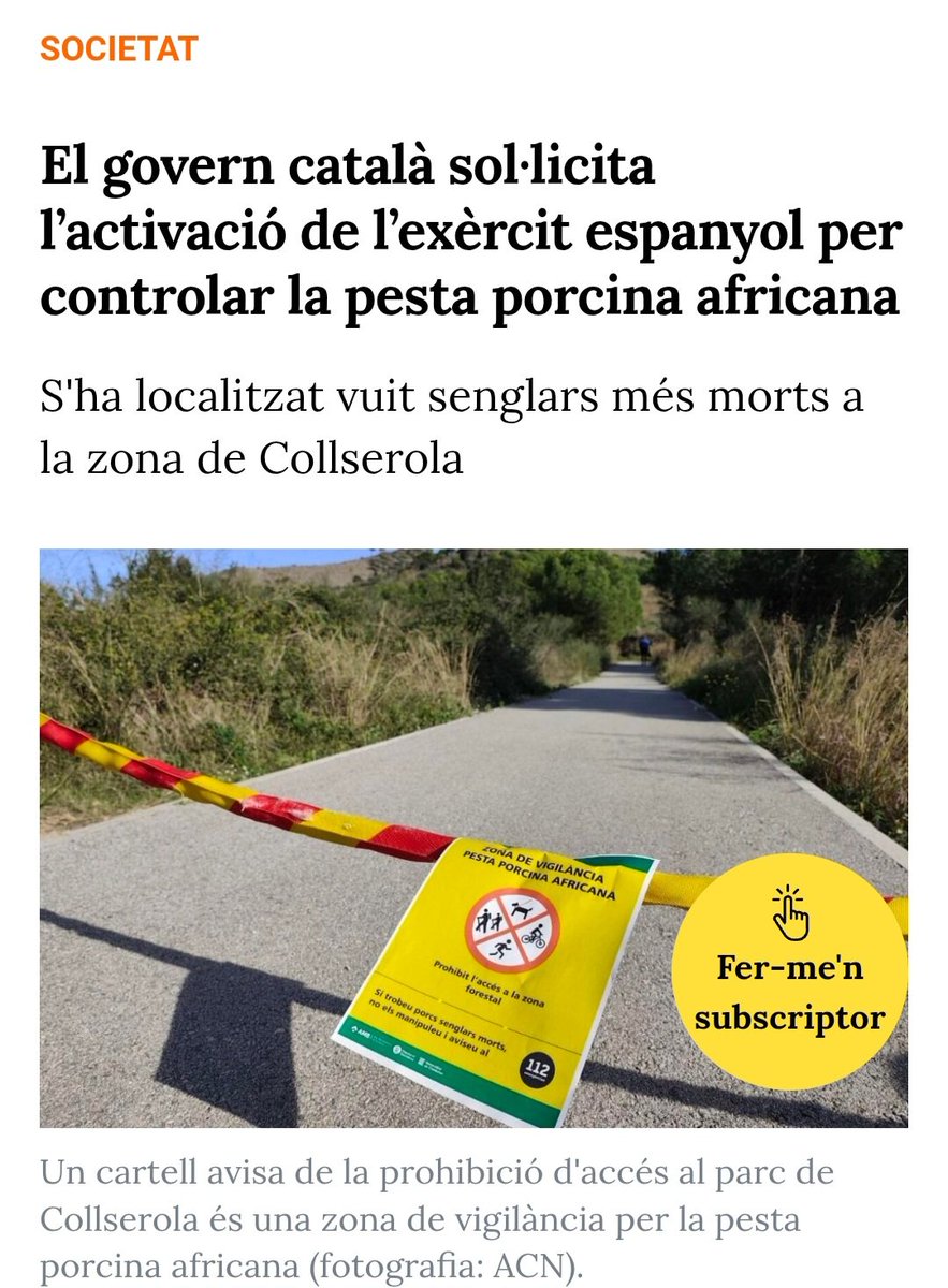 L’UME s’encarregarà de fer tasques de control cinegètic en un radi d'entre sis i vint quilòmetres i arribarà demà La mesura l’havia ofert la delegació del govern espanyol.
"Control cinegètic" 🤣
Caçadors amb munició pagada "por el rey".
El somni humit del MHP.
Acollir espanyols.