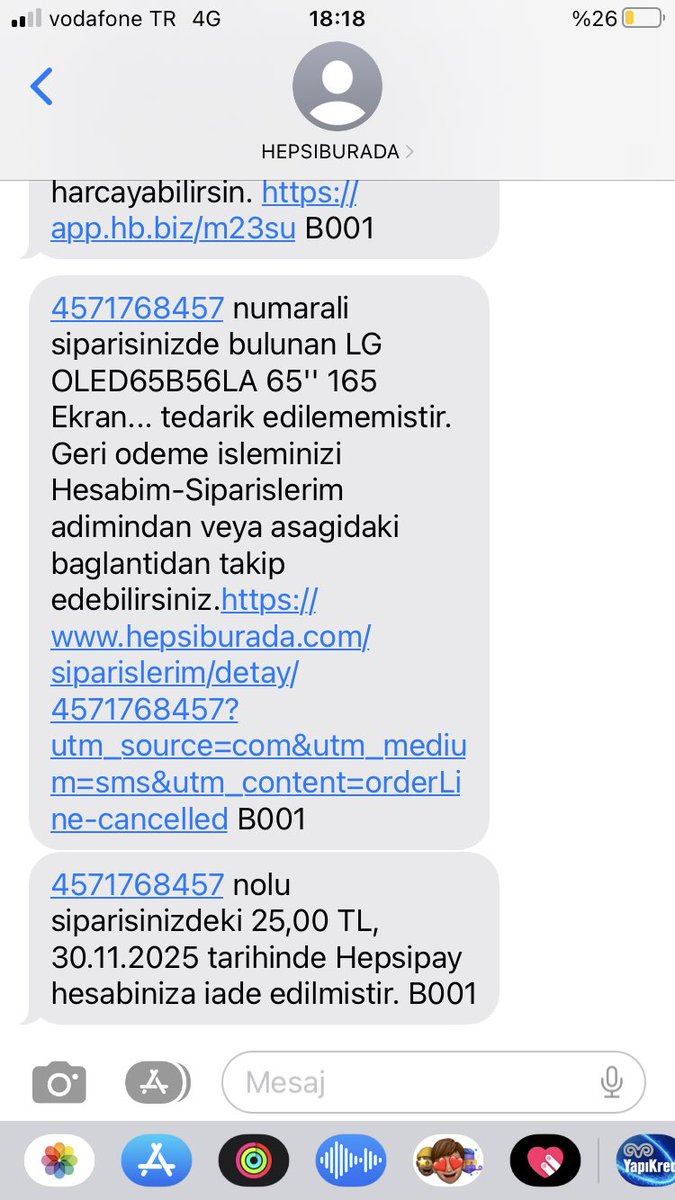 ⁦<a href="/hepsiburada/">Hepsiburada</a>⁩ önce televizyonu satışa çıkarıyorsunuz bu fiyata bende alıyorum. Ödemesini yapıyorum. Banka ödemeyi alıyor. Sonra siparişimi iptal ediyorsunuz. Hiç etik değil yaptığınız. Sizi tüketici haklarına şikayet edeceğim. Bilginiz olsun hepsi burada değil demekki