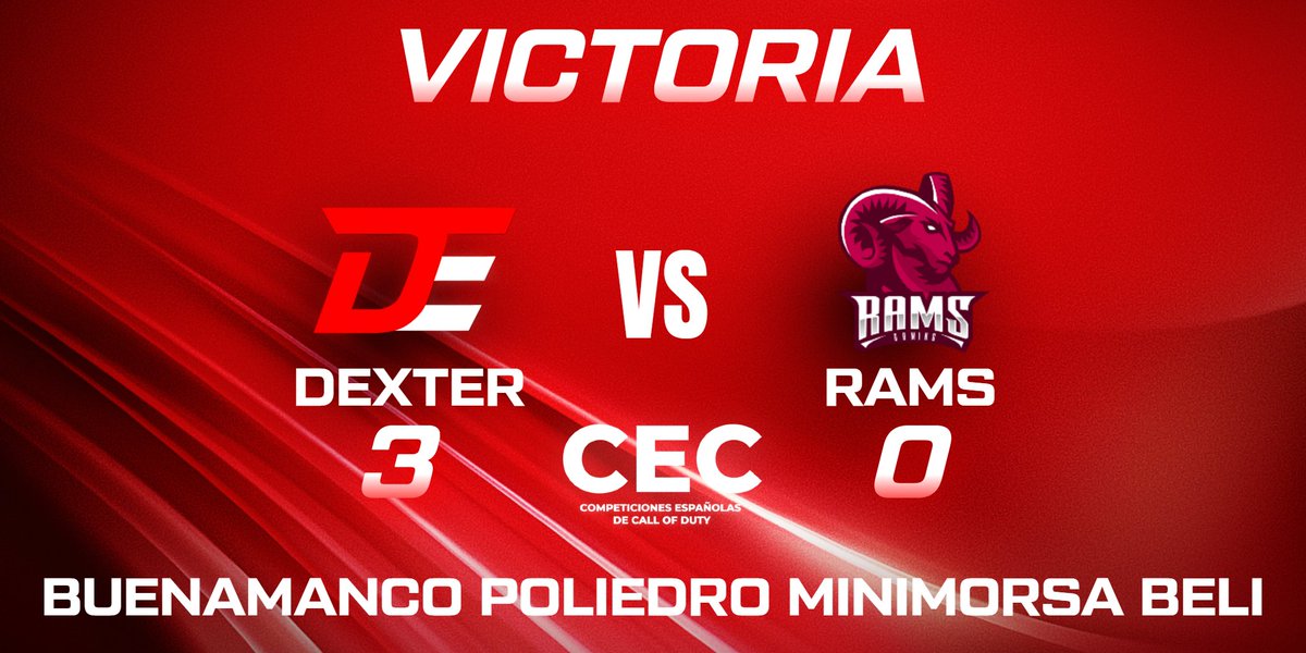 Primera jornada de <a href="/CompeticionesES/">Competiciones Españolas de Call of Duty</a> con una victoria de nuestros chicos!

GGs a <a href="/RamsGamingEu/">Rams</a> 

Div.2 Challenguer Grupo A
-<a href="/buenamanco/">SOAPmcTavish</a> 
-<a href="/Belii193096/">Beli</a> 
-@JonAlfonso11 
-<a href="/poliedro/">poliedro</a> 

Nos vemos en la segunda jornada <a href="/TeamBlast952/">TEAM BLAST</a> 😈