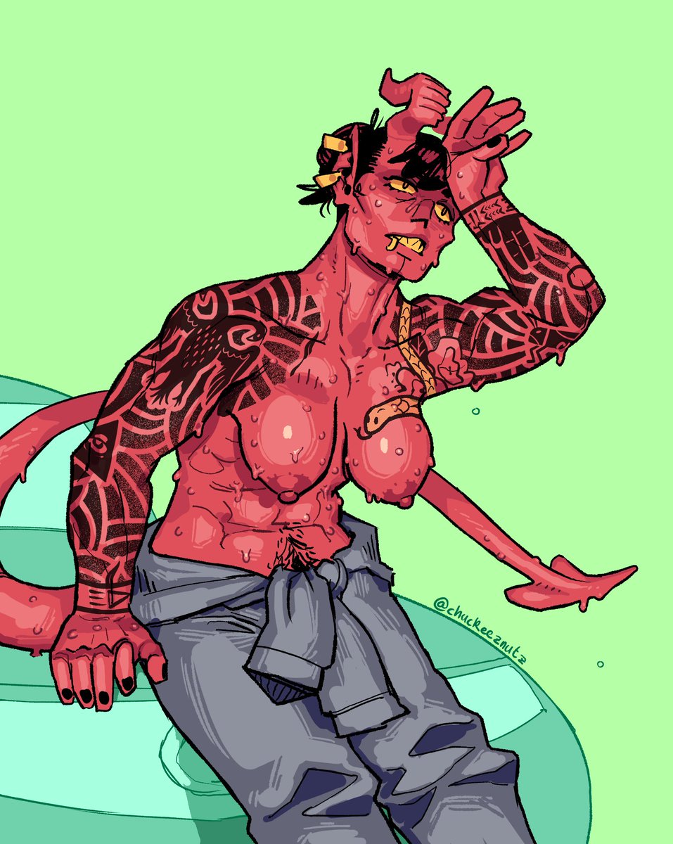 Commission for <a href="/000plus3zeros/">00000</a> of topless Lilith.